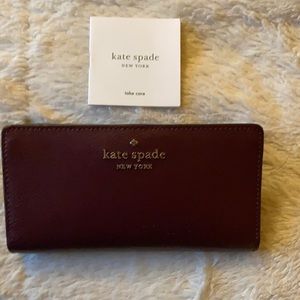 Kate Spade Wallet,  Wine Color